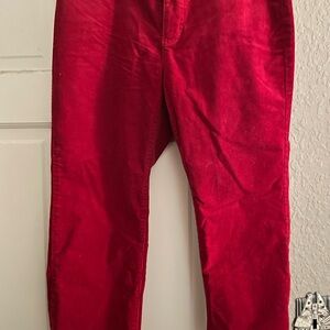 Vibrant Red Corduroy Pants for women
